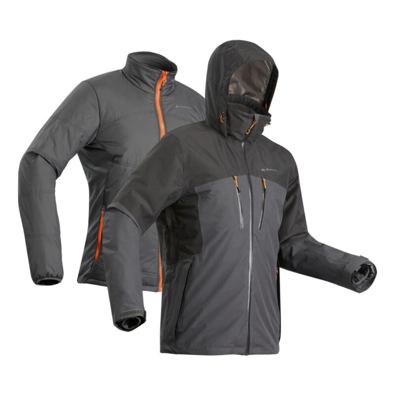 Buy Trekking 3in1 Padded Jacket Rainwarm 500 Black › Sprintedge